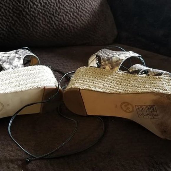 Michael Kors snake print leather wedge sandals - Picture 3 of 3